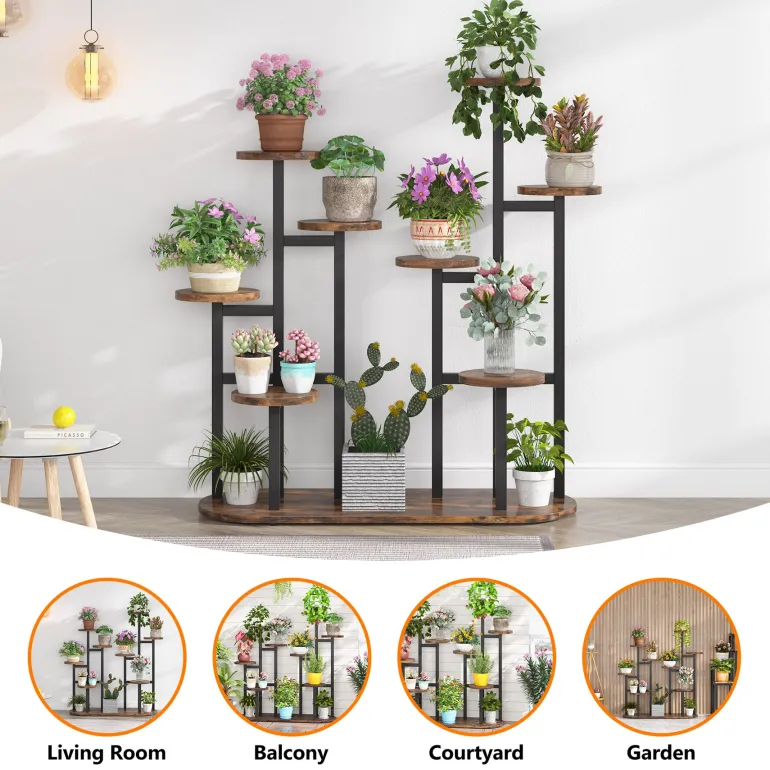 Cheap Tribesigns Plant Stand, Multi-Tiered 11 Potted Plant Shelf Flower Stands