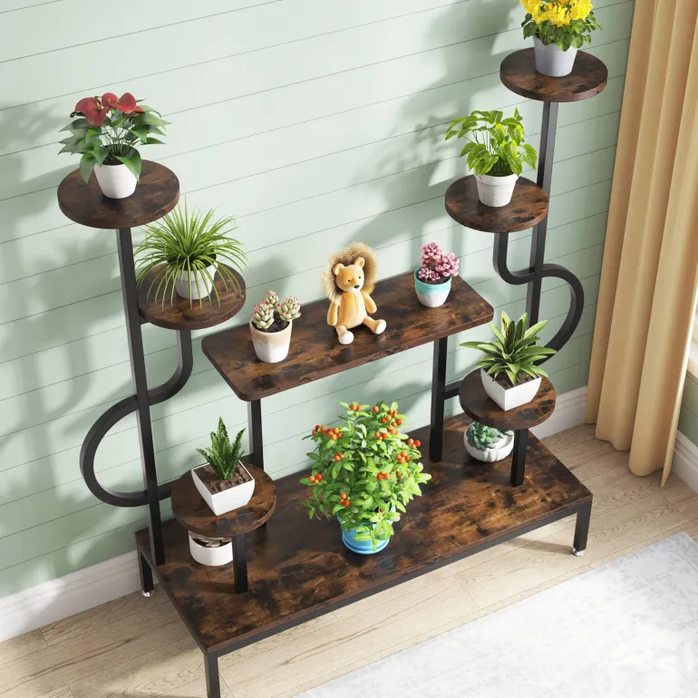 Cheap Tribesigns Plant Stand, 8-tier Potted Ladder Holder Flower Rack Shelves