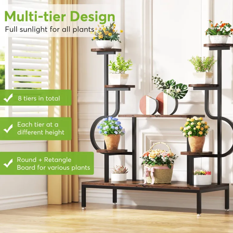 Cheap Tribesigns Plant Stand, 8-tier Potted Ladder Holder Flower Rack Shelves