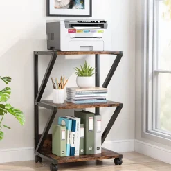Discount Tribesigns Printer Stand, 3-Tier Rolling Printer Cart Under Desk Storage Shelf