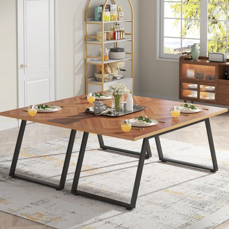 Best Tribesigns Rectangle Dining Table, 63" Farmhouse Kitchen Dinner Table for 6
