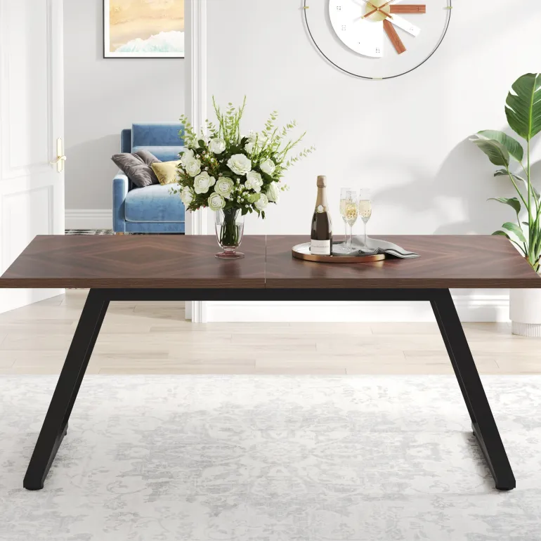Best Tribesigns Rectangle Dining Table, 63" Farmhouse Kitchen Dinner Table for 6