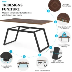 Best Tribesigns Rectangle Dining Table, 63