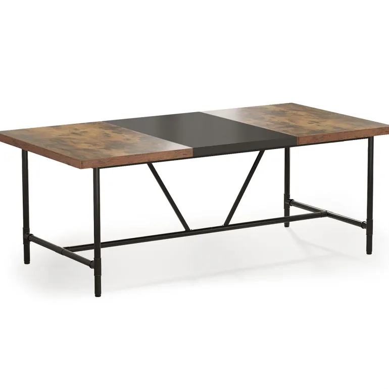 Cheap Tribesigns Rectangle Dining Table, Industrial Breakfast Dinner Table for 6 - 8 people