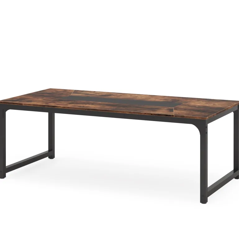 Shop Tribesigns Rectangular Conference Table, 6FT Meeting Seminar Table Computer Desk