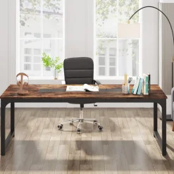Shop Tribesigns Rectangular Conference Table, 6FT Meeting Seminar Table Computer Desk