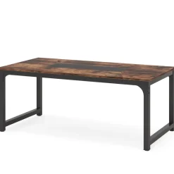 Shop Tribesigns Rectangular Conference Table, 6FT Meeting Seminar Table Computer Desk