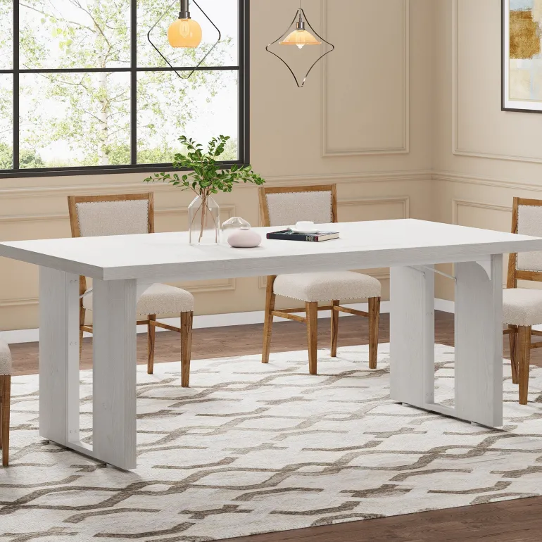 Shop Tribesigns Rectangular Dining Table, 71" Farmhouse Breakfast Table for 6 to 8 People
