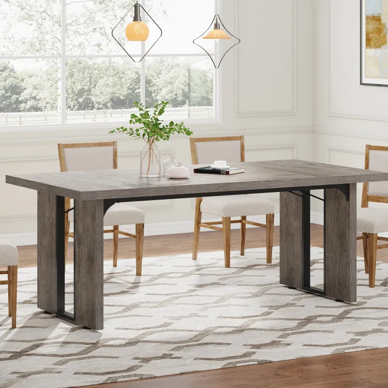 Shop Tribesigns Rectangular Dining Table, 71" Farmhouse Breakfast Table for 6 to 8 People