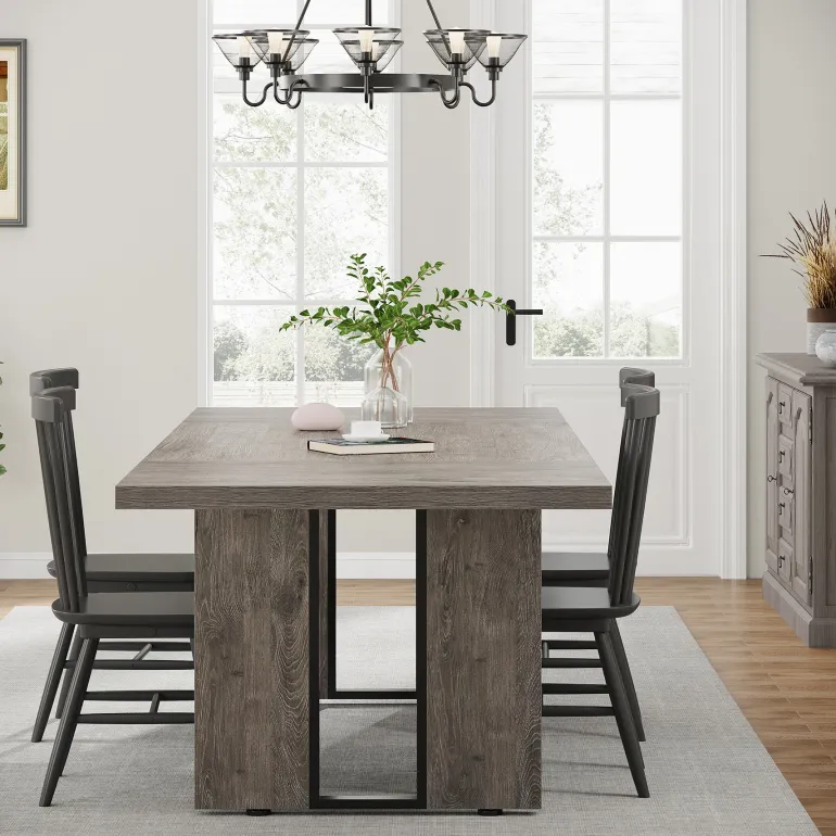 Shop Tribesigns Rectangular Dining Table, 71" Farmhouse Breakfast Table for 6 to 8 People