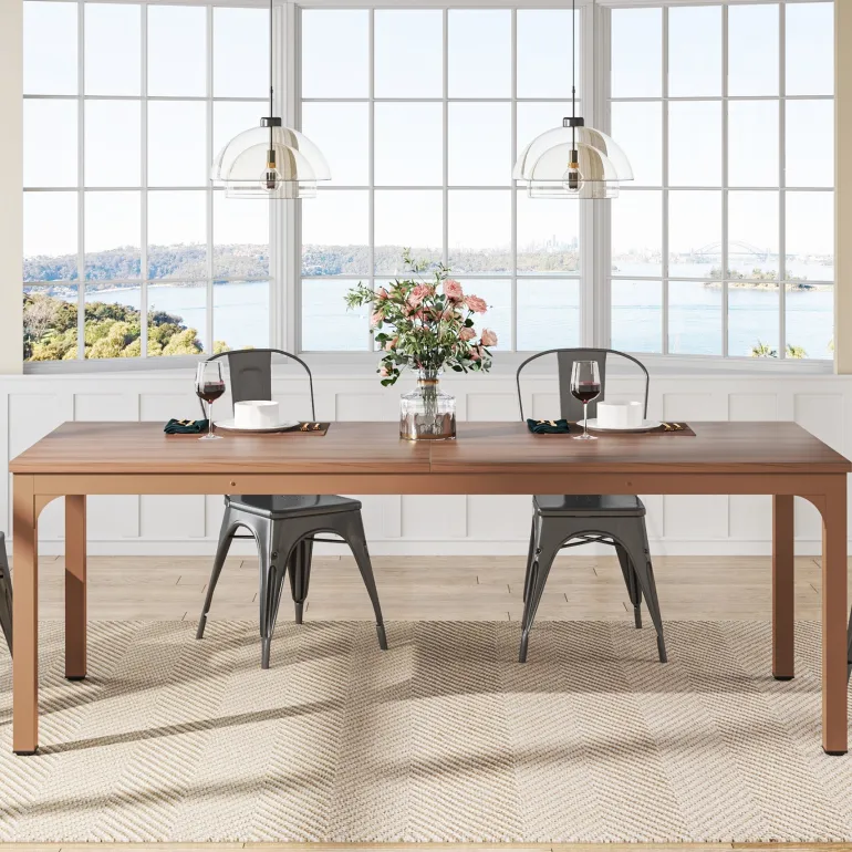New Tribesigns Rectangular Dining Table, 78 inch Long Kitchen Table for 6-8 People