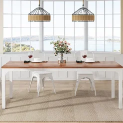 New Tribesigns Rectangular Dining Table, 78 inch Long Kitchen Table for 6-8 People