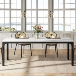 New Tribesigns Rectangular Dining Table, 78 inch Long Kitchen Table for 6-8 People