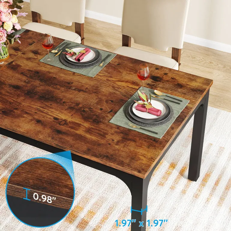 New Tribesigns Rectangular Dining Table, 78 inch Long Kitchen Table for 6-8 People
