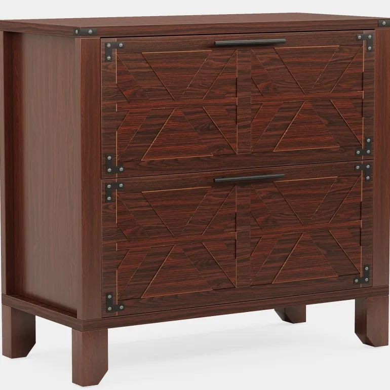 Online Tribesigns Retro File Cabinet, Storage Cabinet with 2 Storage Drawers