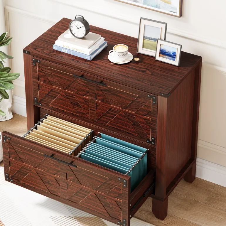Online Tribesigns Retro File Cabinet, Storage Cabinet with 2 Storage Drawers