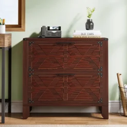 Online Tribesigns Retro File Cabinet, Storage Cabinet with 2 Storage Drawers