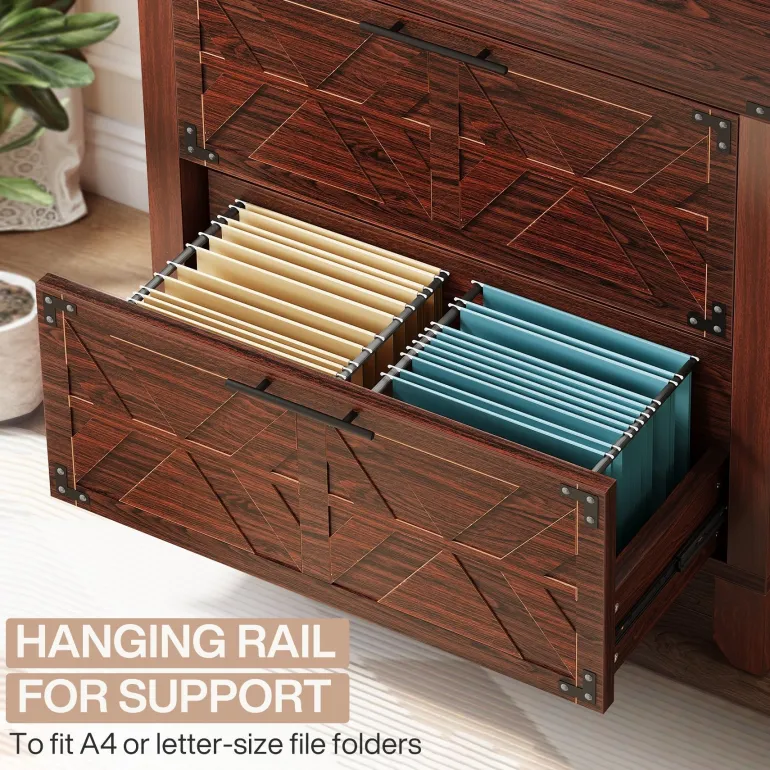 Online Tribesigns Retro File Cabinet, Storage Cabinet with 2 Storage Drawers