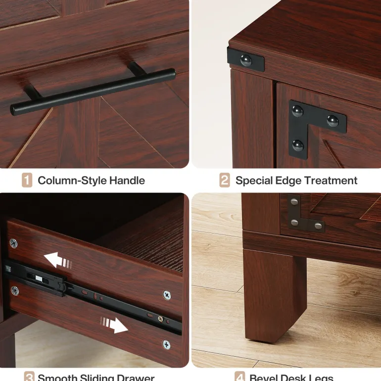 Online Tribesigns Retro File Cabinet, Storage Cabinet with 2 Storage Drawers
