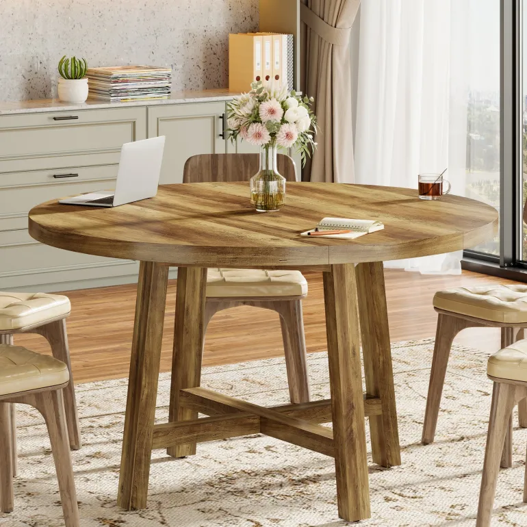 Online Tribesigns Round Conference Table, 47" Meeting Table Business Seminar Table for 4 - 6