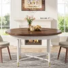 Hot Tribesigns Round Dining Table, 47" Kitchen Table with Solid Metal Frame for 4 - 6 Person