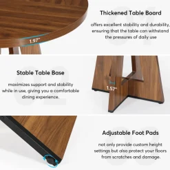 Outlet Tribesigns Round Dining Table for 4, 47