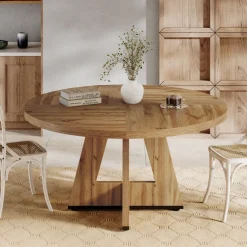 Outlet Tribesigns Round Dining Table for 4, 47