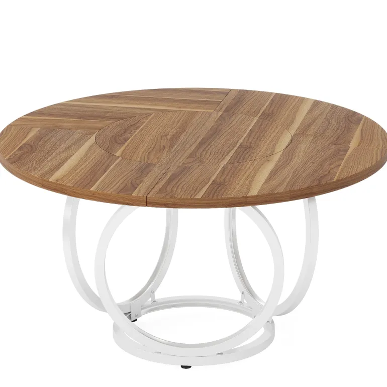 Best Sale Tribesigns Round Dining Table for 4, Modern 47" Kitchen Table with Metal Base