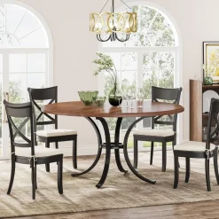 New Tribesigns Round Dining Table for 4-6 People, 47