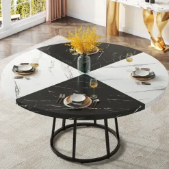 Sale Tribesigns Round Dining Table for 4 People, 47
