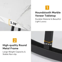 Sale Tribesigns Round Dining Table for 4 People, 47