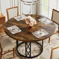 Shop Tribesigns Round Dining Table for 4 People, 47