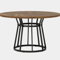 Sale Tribesigns Round Dining Table for 4 People, 47.2" Kitchen Dinner Table with Metal Base