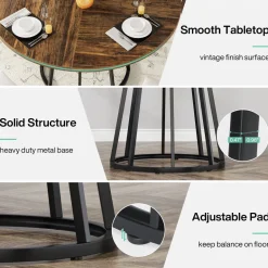Sale Tribesigns Round Dining Table for 4 People, 47.2