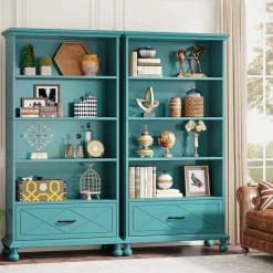 Clearance Tribesigns 6-Shelf Bookcase with Drawer, 71