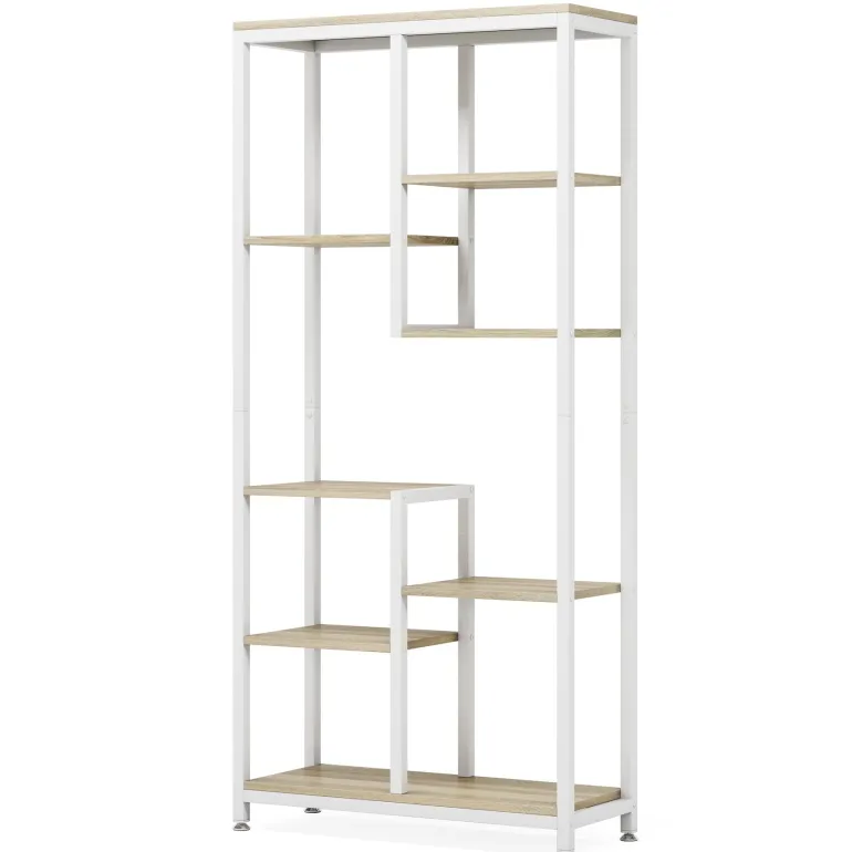 Clearance Tribesigns 8-shelf Bookshelf, Industrial Open Bookcase Storage Display Rack