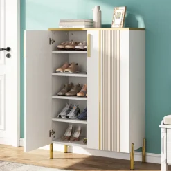 Best Tribesigns Shoe Cabinet , 6-Tier Shoe Storage Organizer with Adjustable Shelves & Doors