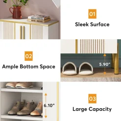 Best Tribesigns Shoe Cabinet , 6-Tier Shoe Storage Organizer with Adjustable Shelves & Doors