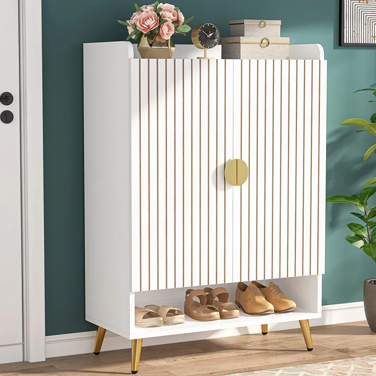 Sale Tribesigns Shoe Cabinet, Shoe Storage Organizer with Adjustable Shelves