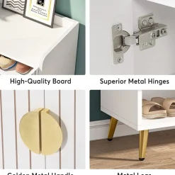 Sale Tribesigns Shoe Cabinet, Shoe Storage Organizer with Adjustable Shelves