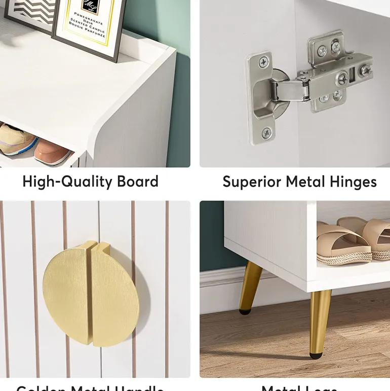 Sale Tribesigns Shoe Cabinet, Shoe Storage Organizer with Adjustable Shelves