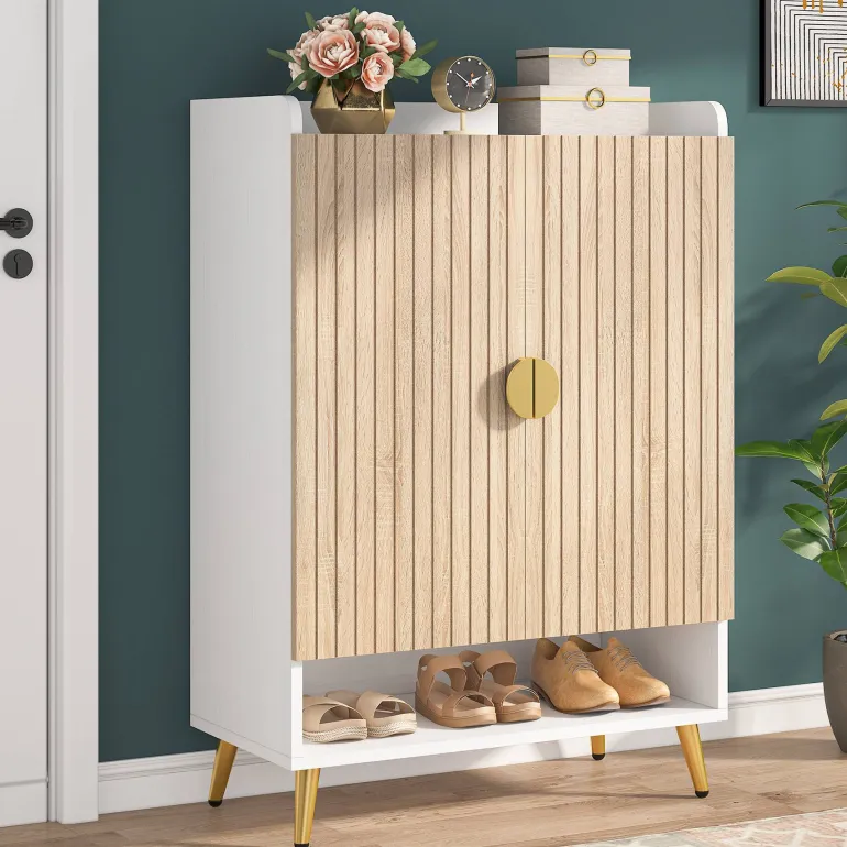 Sale Tribesigns Shoe Cabinet, Shoe Storage Organizer with Adjustable Shelves