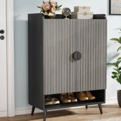 Sale Tribesigns Shoe Cabinet, Shoe Storage Organizer with Adjustable Shelves