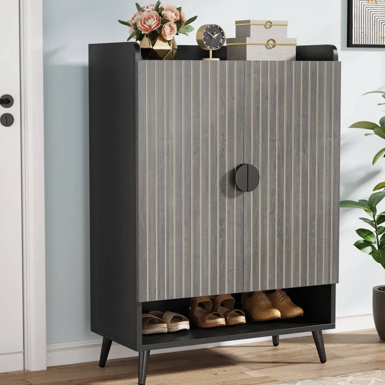 Sale Tribesigns Shoe Cabinet, Shoe Storage Organizer with Adjustable Shelves