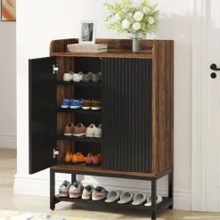 Shop Tribesigns Shoe Cabinet, 5-Tier Shoe Rack Organizer with Doors for Entryway