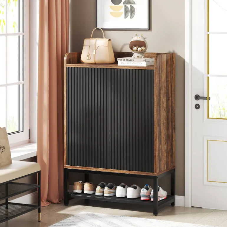 Shop Tribesigns Shoe Cabinet, 5-Tier Shoe Rack Organizer with Doors for Entryway
