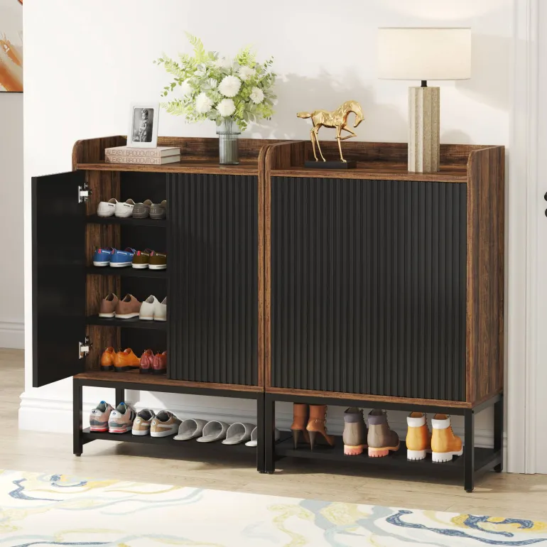 Shop Tribesigns Shoe Cabinet, 5-Tier Shoe Rack Organizer with Doors for Entryway