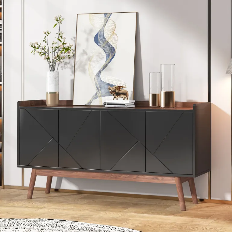 Flash Sale Tribesigns Sideboard Buffet, 55" Kitchen Buffet Cabinet Coffee Bar Table