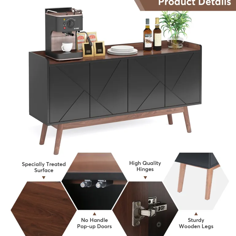 Flash Sale Tribesigns Sideboard Buffet, 55" Kitchen Buffet Cabinet Coffee Bar Table