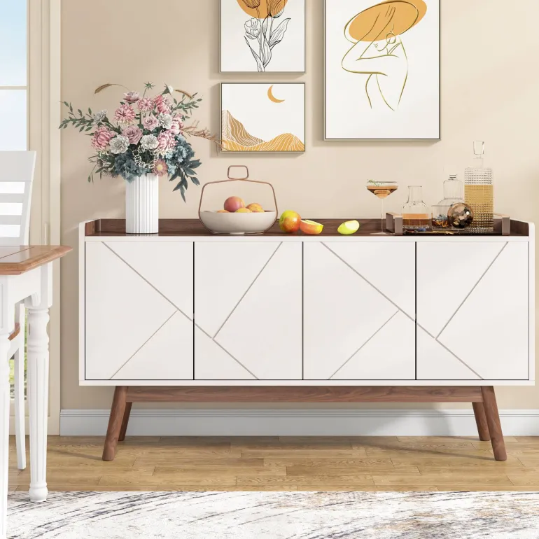 Flash Sale Tribesigns Sideboard Buffet, 55" Kitchen Buffet Cabinet Coffee Bar Table